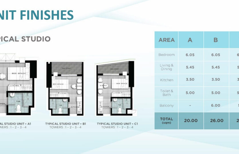 Mivela - Studio Unit Layouts