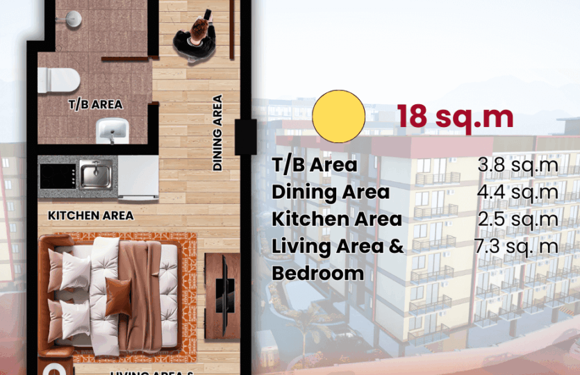 la bellezah flats pulangbato 18 studio plan