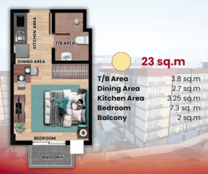 la bellezah flats pulangbato 23 studio plan