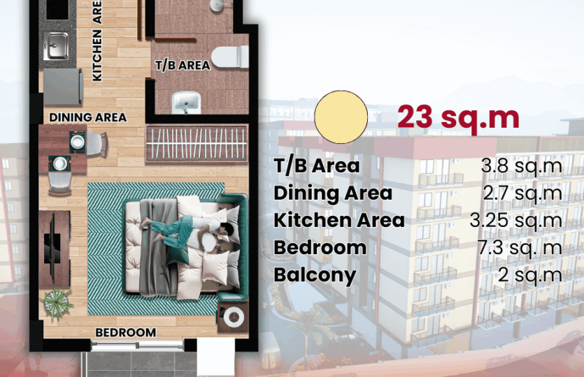 la bellezah flats pulangbato 23 studio plan