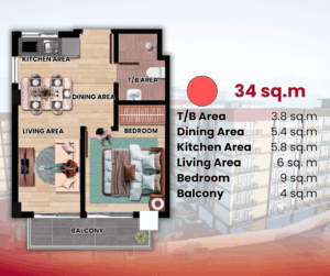 la bellezah flats pulangbato 34 studio plan