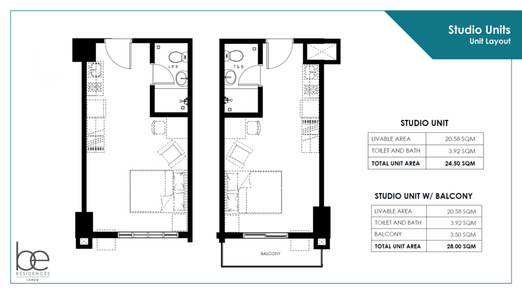 BE Residences Lahug Studio Layout