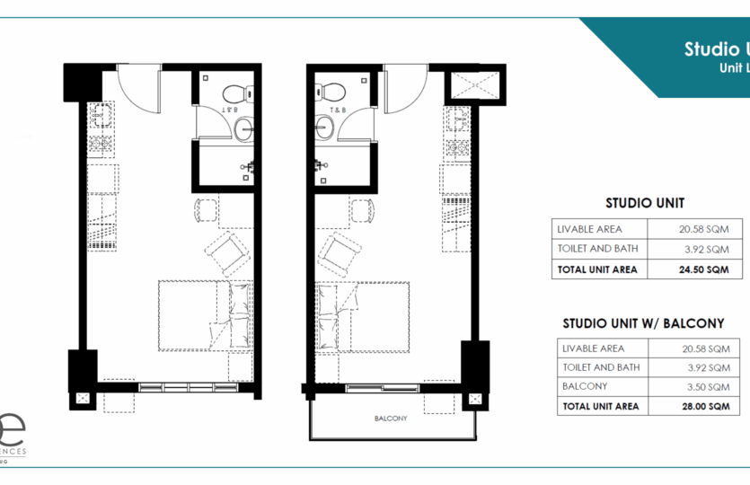 BE Residences Lahug Studio Layout