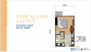 128 nivel hills T2 Studio Unit - 28sqm