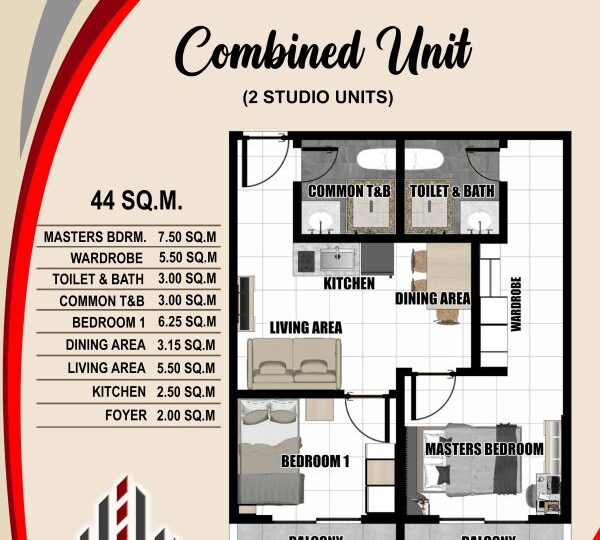 wjv bay tower 1 2 Bedroom Combined Unit