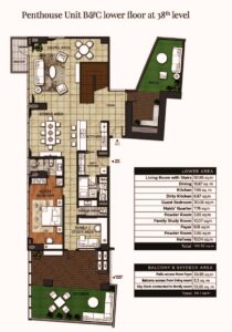 38 PARK AVENUE - PENTHOUSE units B & C floor plan-lower