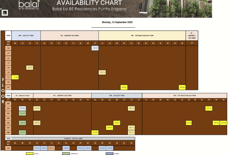 BE PUNTA ENGANO AVAILABILITY